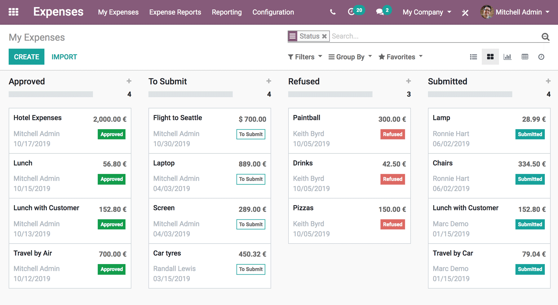 odoo Expenses