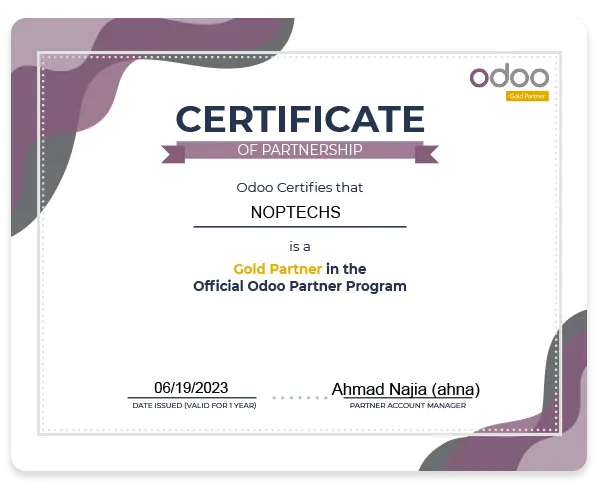 noptechs is Odoo erp gold partner​ In Saudi Arabia