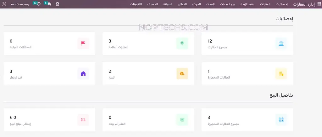 عملية بيع و تأجير العقارات