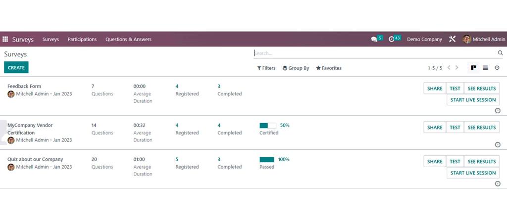 odoo Surveys احصل على رؤى أكثر !